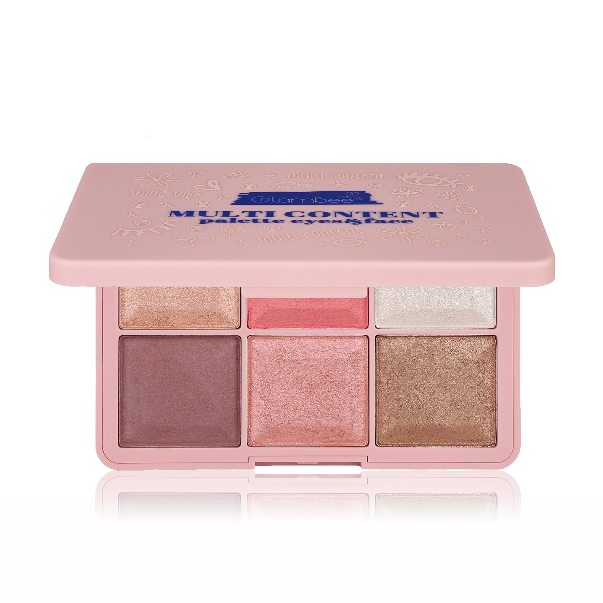 Палетка для обличчя та повік GlamBee Multi Content Palette Eyes &amp; Face, 20.4 г